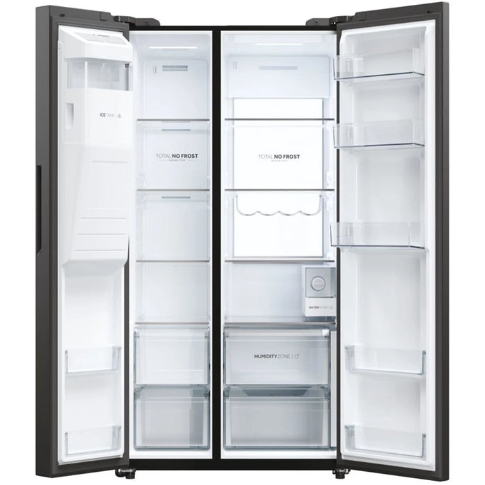 Frigorifero HAIER HSW79F18DIPT side-by-side 601L Classe D Nero Opaco